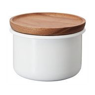 Enamel Tea & Coffee Canister Bona, 100g, Acacia Wood