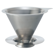 Double Mesh Metal Dripper, 01 Size, Hairline Silver