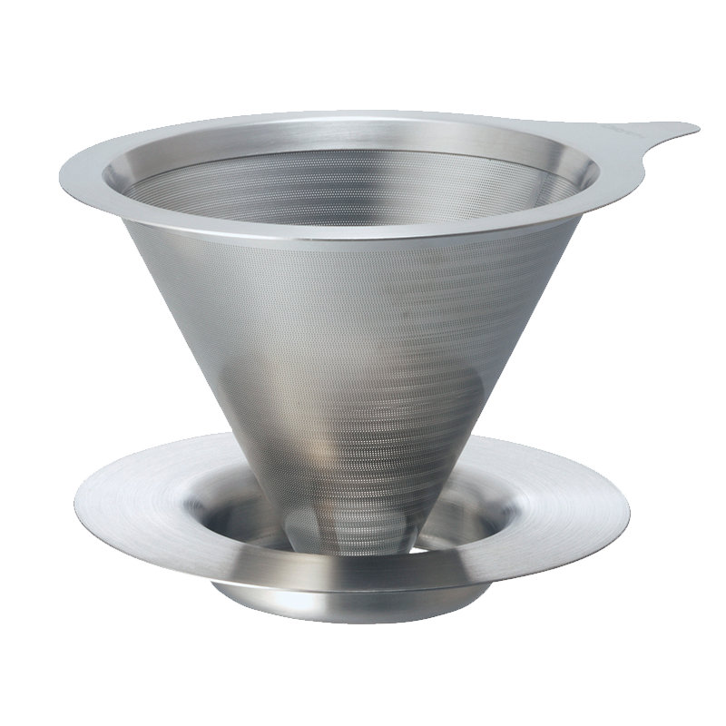 Double Mesh Metal Dripper, 02 Size, Hairline Silver
