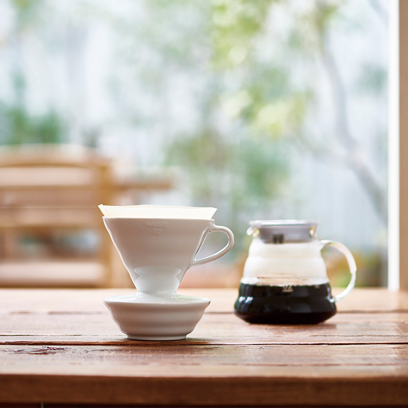 V60 Ceramic Colour Dripper, 02 Size, White