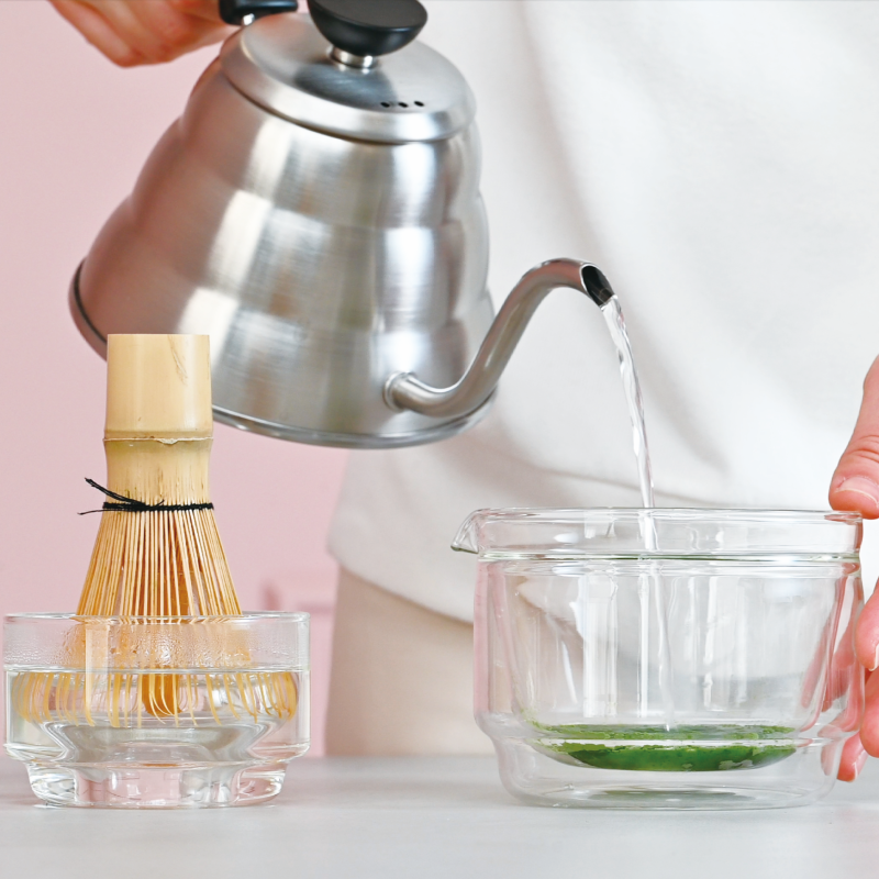 Matcha Chasen Stand & Bowl 100ml, Clear