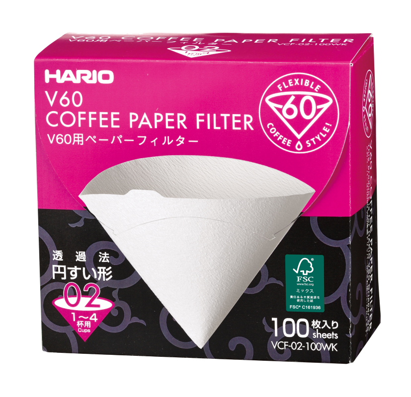 V60 Filter Paper, 02 Size, 100 pcs, White (Box)