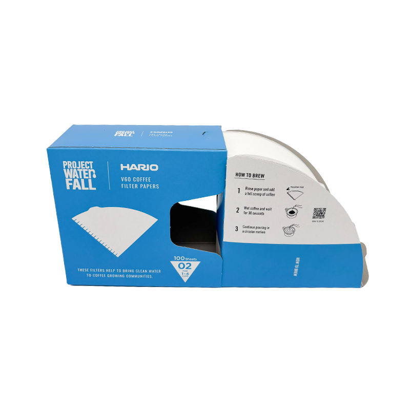 V60 Filter Paper, Project Waterfall Edition, 02 Size, 100pcs White (Box)